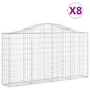 vidaXL 8 db íves horganyzott vas gabion kosár 200x30x100/120 cm
