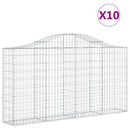 vidaXL 10 db íves horganyzott vas gabion kosár 200x30x100/120 cm