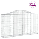 vidaXL 11 db íves horganyzott vas gabion kosár 200x30x100/120 cm