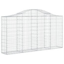 vidaXL 11 db íves horganyzott vas gabion kosár 200x30x100/120 cm