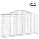 vidaXL 12 db íves horganyzott vas gabion kosár 200x30x100/120 cm