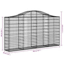 vidaXL 12 db íves horganyzott vas gabion kosár 200x30x100/120 cm