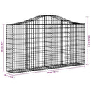 vidaXL 18 db íves horganyzott vas gabion kosár 200x30x100/120 cm