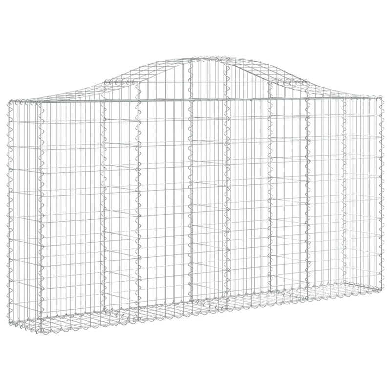 vidaXL 40 db íves horganyzott vas gabion kosár 200x30x100/120 cm