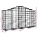 vidaXL 40 db íves horganyzott vas gabion kosár 200x30x100/120 cm