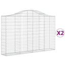vidaXL 2 db íves horganyzott vas gabion kosár 200x30x120/140 cm