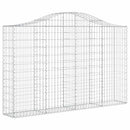 vidaXL 2 db íves horganyzott vas gabion kosár 200x30x120/140 cm