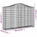 vidaXL 3 db íves horganyzott vas gabion kosár 200x30x120/140 cm