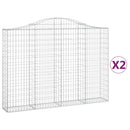 vidaXL 2 db íves horganyzott vas gabion kosár 200x30x140/160 cm