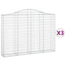 vidaXL 3 db íves horganyzott vas gabion kosár 200x30x140/160 cm