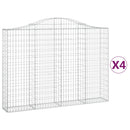 vidaXL 4 db íves horganyzott vas gabion kosár 200x30x140/160 cm