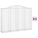 vidaXL 5 db íves horganyzott vas gabion kosár 200x30x140/160 cm