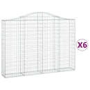 vidaXL 6 db íves horganyzott vas gabion kosár 200x30x140/160 cm
