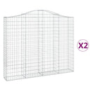 vidaXL 2 db íves horganyzott vas gabion kosár 200x30x160/180 cm