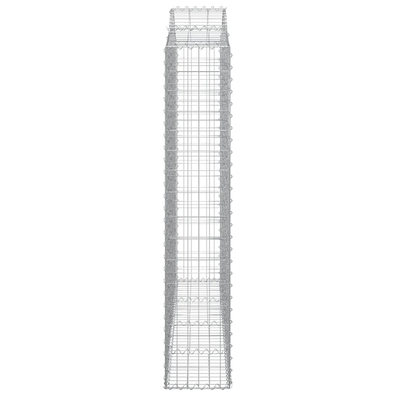 vidaXL 2 db íves horganyzott vas gabion kosár 200x30x160/180 cm