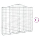 vidaXL 3 db íves horganyzott vas gabion kosár 200x30x160/180 cm