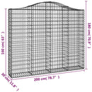 vidaXL 5 db íves horganyzott vas gabion kosár 200x30x160/180 cm