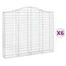 vidaXL 6 db íves horganyzott vas gabion kosár 200x30x160/180 cm