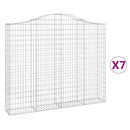 vidaXL 7 db íves horganyzott vas gabion kosár 200x30x160/180 cm