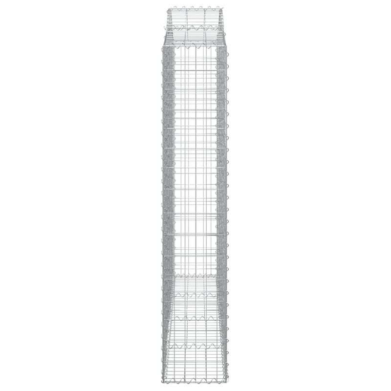 vidaXL 7 db íves horganyzott vas gabion kosár 200x30x160/180 cm