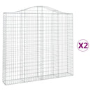 vidaXL 2 db íves horganyzott vas gabion kosár 200x30x180/200 cm