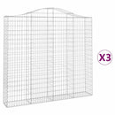vidaXL 3 db íves horganyzott vas gabion kosár 200x30x180/200 cm