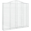 vidaXL 4 db íves horganyzott vas gabion kosár 200x30x180/200 cm