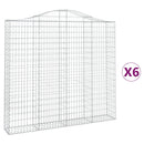 vidaXL 6 db íves horganyzott vas gabion kosár 200x30x180/200 cm