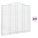 vidaXL 9 db íves horganyzott vas gabion kosár 200x30x180/200 cm