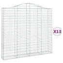 vidaXL 13 db íves horganyzott vas gabion kosár 200x30x180/200 cm