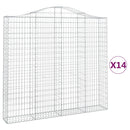 vidaXL 14 db íves horganyzott vas gabion kosár 200x30x180/200 cm