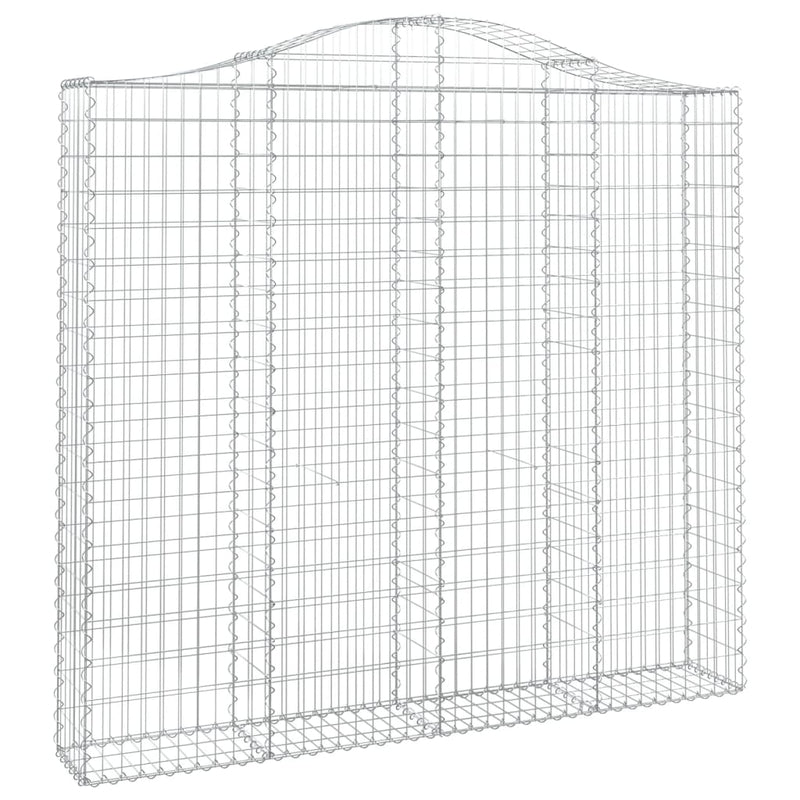 vidaXL 14 db íves horganyzott vas gabion kosár 200x30x180/200 cm