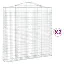 vidaXL 2 db íves horganyzott vas gabion kosár 200 x 30 x 200/220 cm