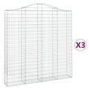 vidaXL 3 db íves horganyzott vas gabion kosár 200 x 30 x 200/220 cm