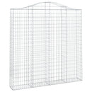 vidaXL 3 db íves horganyzott vas gabion kosár 200 x 30 x 200/220 cm