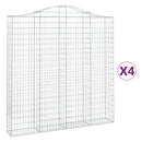 vidaXL 4 db íves horganyzott vas gabion kosár 200x30x200/220 cm
