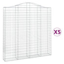 vidaXL 5 db íves horganyzott vas gabion kosár 200x30x200/220 cm