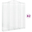 vidaXL 2 db íves horganyzott vas gabion kosár 200x30x220/240 cm