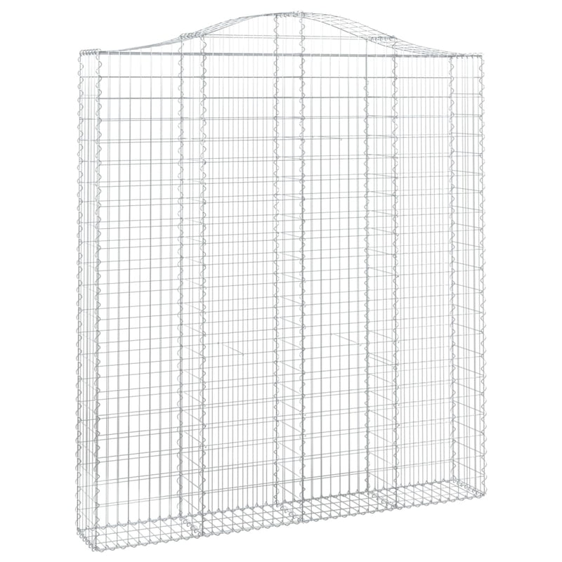 vidaXL 2 db íves horganyzott vas gabion kosár 200x30x220/240 cm