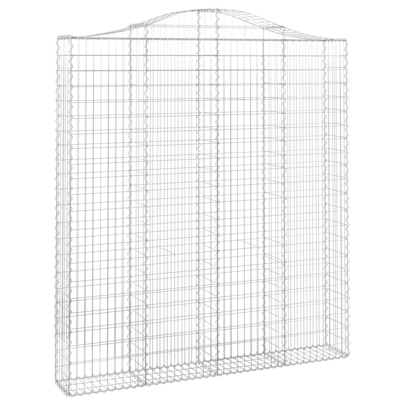 vidaXL 3 db íves horganyzott vas gabion kosár 200x30x220/240 cm