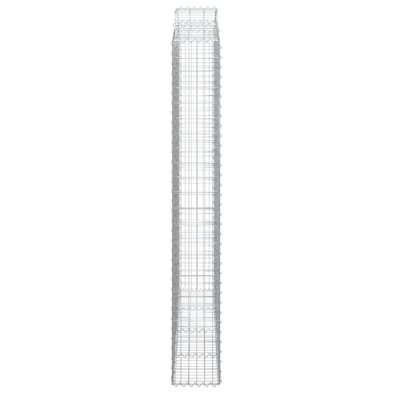 vidaXL 3 db íves horganyzott vas gabion kosár 200x30x220/240 cm