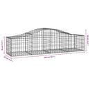 vidaXL 2 db íves horganyzott vas gabion kosár 200x50x40/60 cm