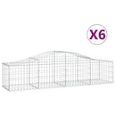vidaXL 6 db íves horganyzott vas gabion kosár 200x50x40/60 cm