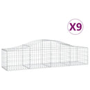 vidaXL 9 db íves horganyzott vas gabion kosár 200x50x40/60 cm