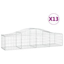 vidaXL 13 db íves horganyzott vas gabion kosár 200x50x40/60 cm