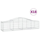 vidaXL 18 db íves horganyzott vas gabion kosár 200x50x40/60 cm