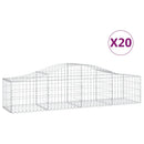 vidaXL 20 db íves horganyzott vas gabion kosár 200x50x40/60 cm