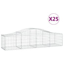 vidaXL 25 db íves horganyzott vas gabion kosár 200x50x40/60 cm