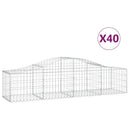 vidaXL 40 db íves horganyzott vas gabion kosár 200x50x40/60 cm