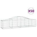 vidaXL 50 db íves horganyzott vas gabion kosár 200x50x40/60 cm